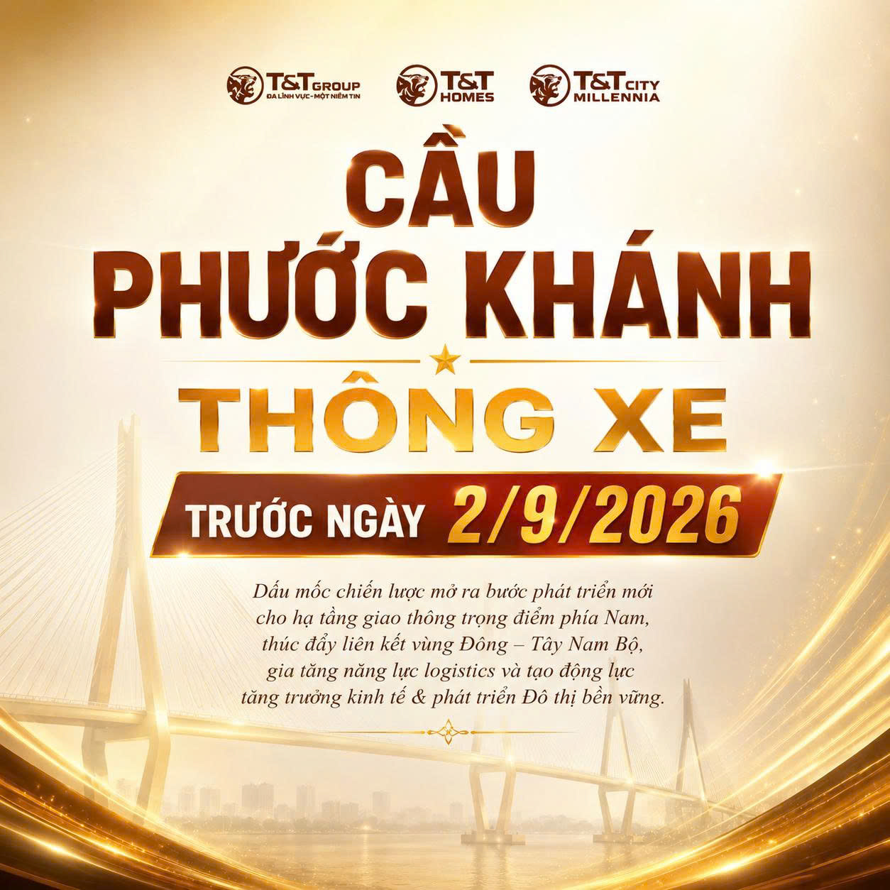 Cầu Phước Khánh chuẩn bị hợp long II T&T City Millennia