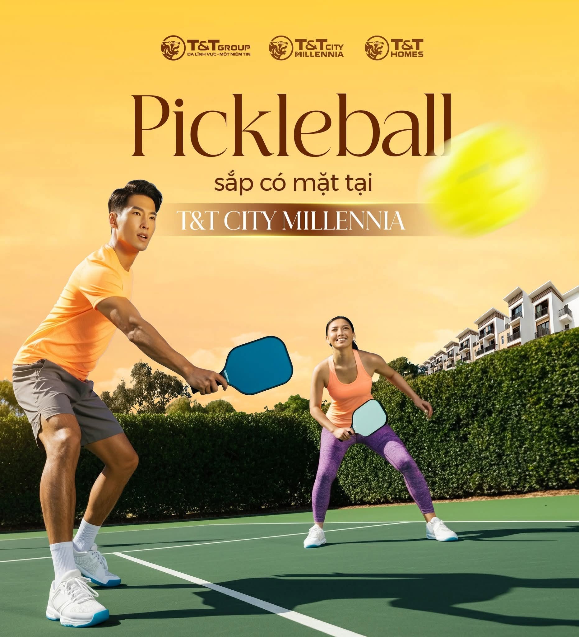 Cụm sân Pickleball sắp ra mắt tại T&T City Millennia