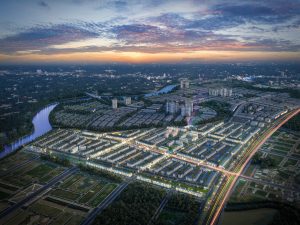 5 Điều Cần Biết Khi Mua T&T City Millennia | Thế Quân 2 Phoi canh tong mat bang du an dai do thi TT City Millennia Can Giuoc Long An ve dem goc nhin tu tren cao